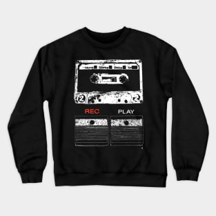 Retro cassette , REC PLAY keys. Crewneck Sweatshirt